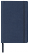 Smooth Navy Blue Faux Leather Notebook